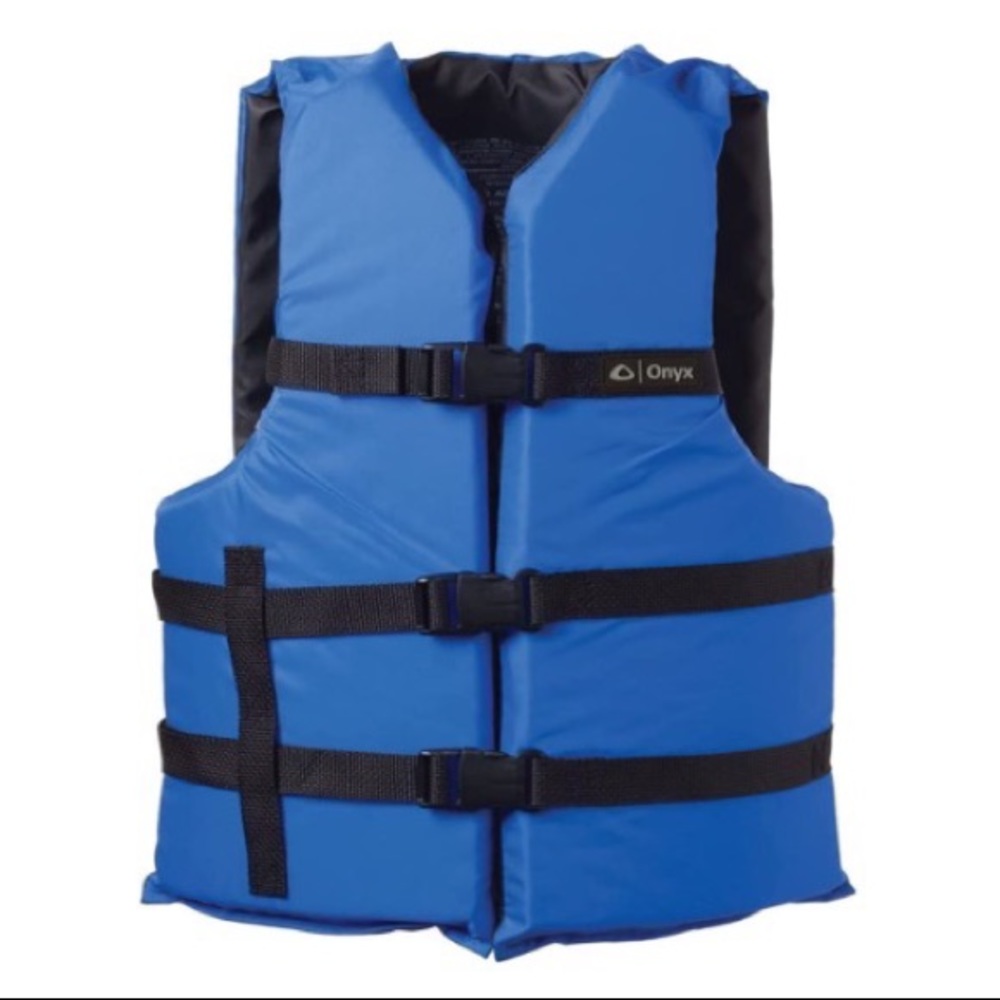 ONYX General Purpose Boating Life Jacket, Adult Oversize Size (40"-60"), Blue